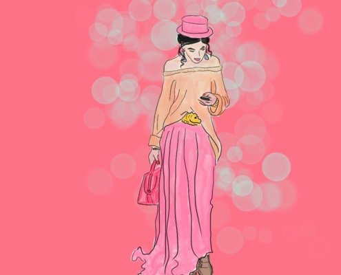 Illustration Frau mit Hut Petra Radenkovic zeihnungen