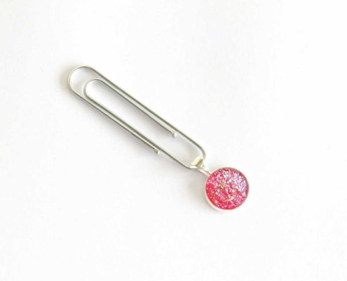 cabochon planer charm pink glitzer