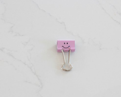 Smiley Klammer Rosa 2 Stück