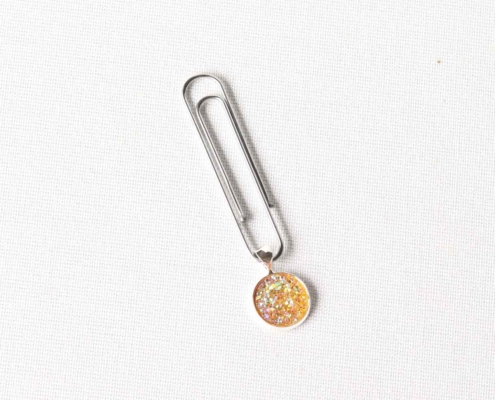 planer cabochon charm gelb glitzer