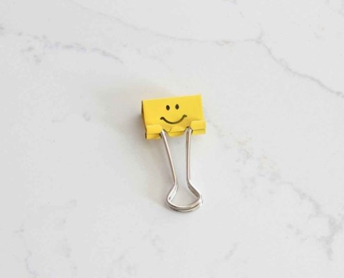 büroklammer smiley gelb