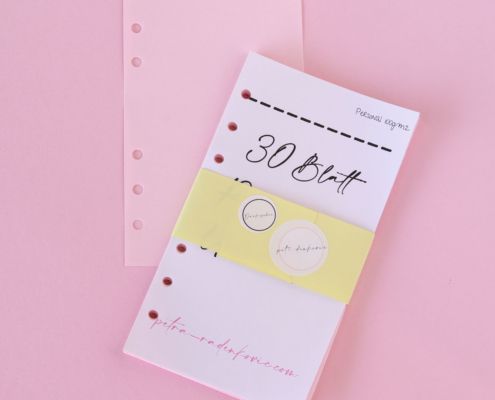 Personal- Rosa Papier 30 Blatt unliniert