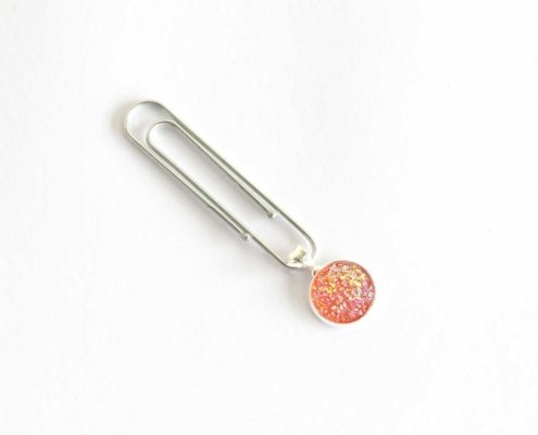 Cabochon Planerclip Aprikot Glitzer