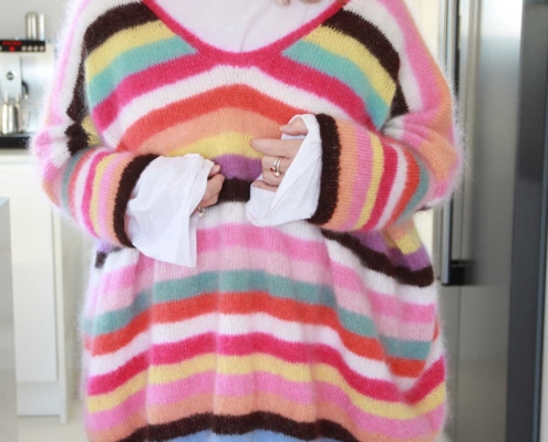 Oversized Mohairpulli gestreift