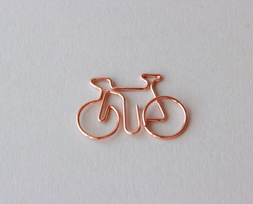 Büroklammer Fahrrad Rosegold