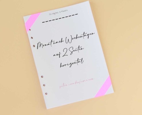 planer einlagen a5 monatsübersicht auf dickem papier