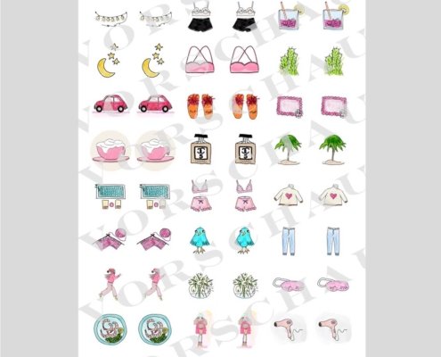 48 sticker set Petra Radenkovic 3 cm rund selbstklebend