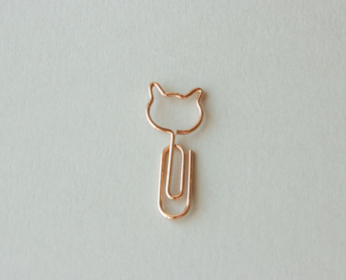 Büroklammer Katze Rosegold