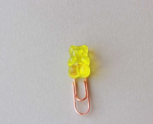 Büroklammer Gummibärchen Gelb