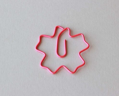 Büroklammer Blume Pink