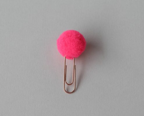Büroklammer Bommel Neon Pink