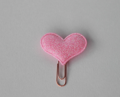 Büroklammer Herz Pink Glitzer